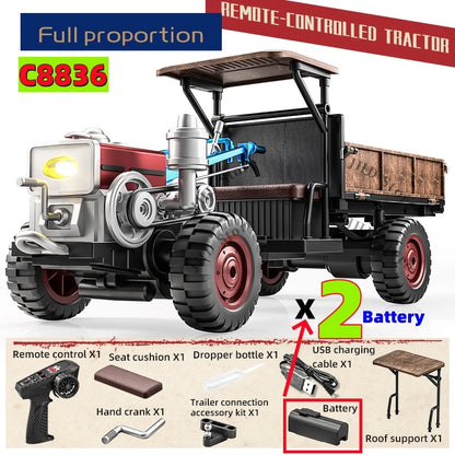 JHD For JJRC New Handheld Tractor C8836 Fully Proportional 4WD Simulation Tractor C8836 RC Toy Car With More Battery