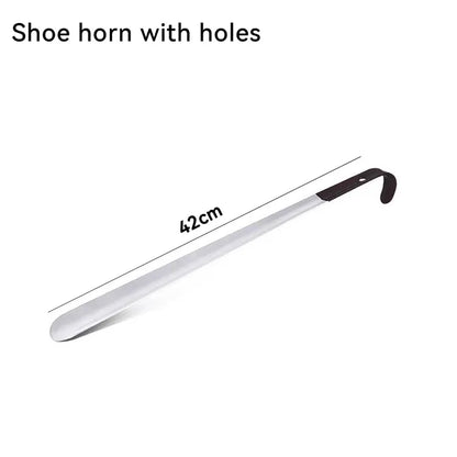 1Pcs Heavy-Duty Extra-Long Shoehorn (1.2/1.5/1.8mm Thick) w Leather Grip - for Elderly, Men & Women, Fits All Shoes