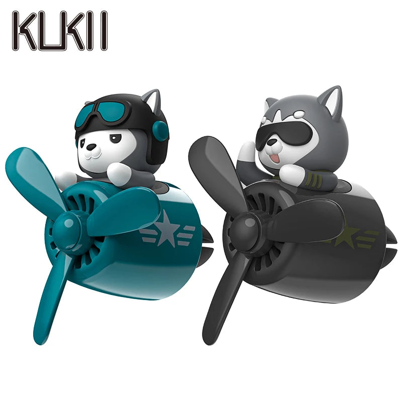 Cool Fun Rotate Propeller Husky dog pilot car air freshener vent perfume decorations accsesories fragrance diffuser ornament men