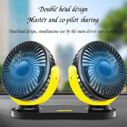 5V / 12v / 24V Car USB Fan Cooling Car Fan Dual Head Car fan 3 Speeds Adjustable For Auto Cooler Air Fan Car Accessories fan