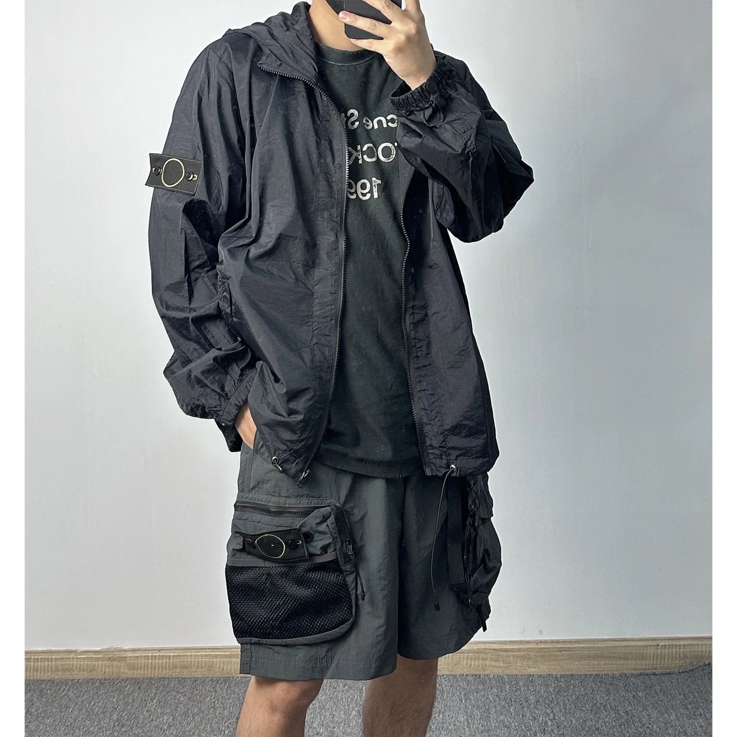 BPStone Self-Substitute Stone 24Ss Multi-Pocket Work Pants Waterproof Functional Loose Straight Outdoor Shorts