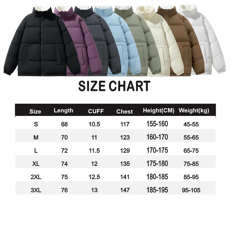 New Men's Parker Coat Logo Customized Printed Warm Casual Jacket Thickened Winter Coat Down Jacket Solid Color Fashion Jacket