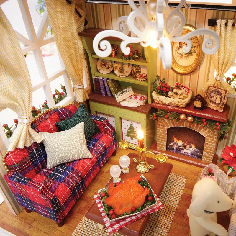 Mini Wooden Holiday Times Doll House Model Building Kits Toy Home Kit Creative Room Bedroom Decoration Furniture For Gifts