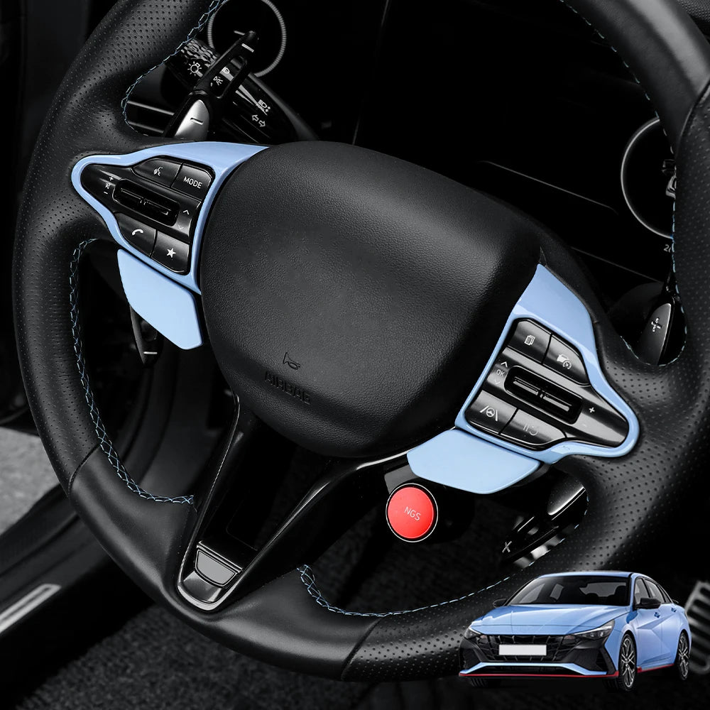 For Hyundai Veloster JS N 2019-2023 i30 N /CN7 N 2024 2025 Car Steering Wheel Button Frame Chin Decoration Cover Trim