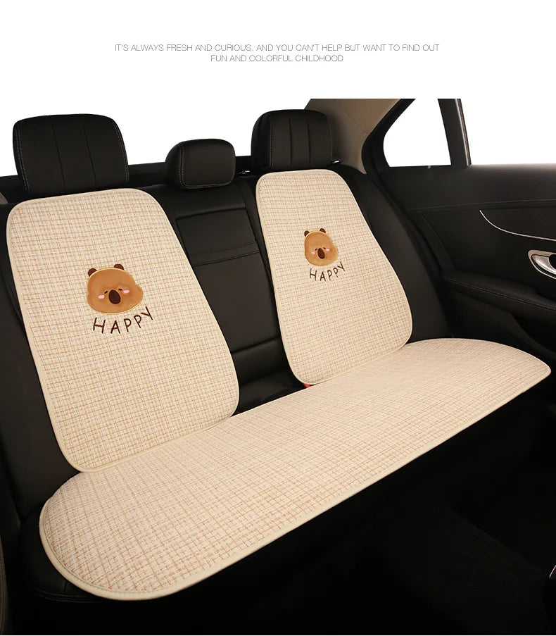 Bear Plush Seat Cushion Cover Universal Skin-Friendly Cute Soft Car Pillow Case Autumn Winter Decorative Seat Accessories