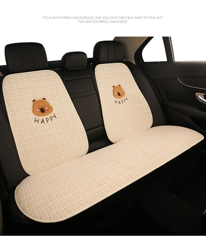 Bear Plush Seat Cushion Cover Universal Skin-Friendly Cute Soft Car Pillow Case Autumn Winter Decorative Seat Accessories
