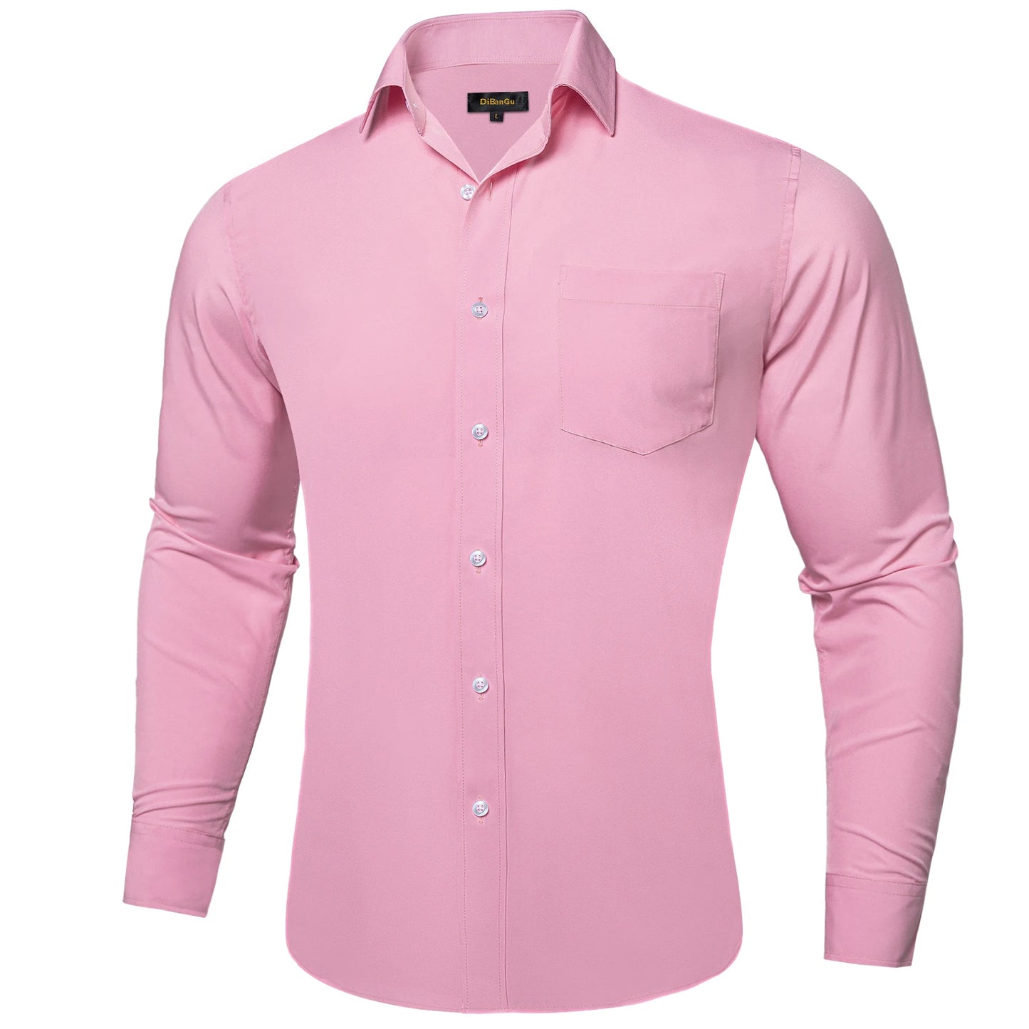 Solid Men Shirts Long Sleeve Cotton Polyester Blue Green Yellow Classic Basic Casual Slim Business Office Shirts Clothes