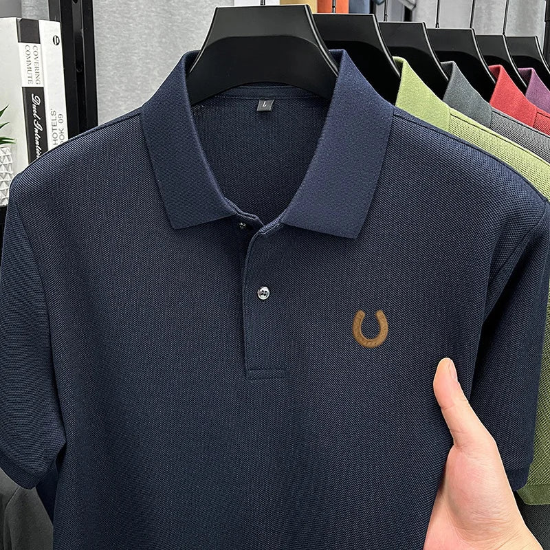 Designer Edition 100% Cotton Men Short-Sleeved Polo Shirt Lapel Button Various Colors Embroidery Fashion Hot-Selling Sports Tops