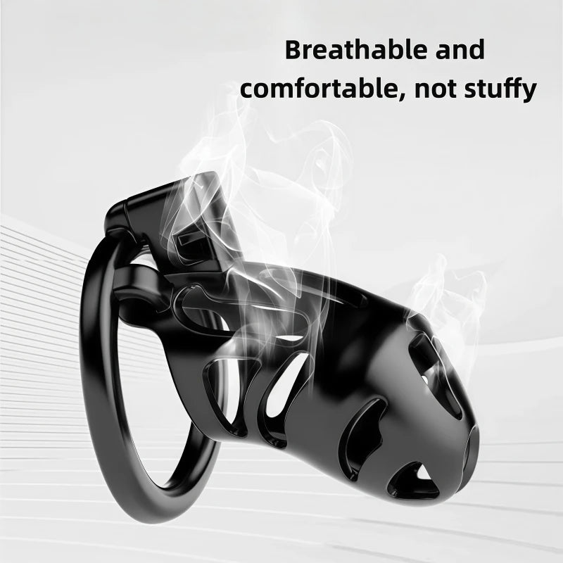 Male Chastity Cage Resin Breathable Design Secure Lock Anti Removal Discreet Device Adjustable Ring Personal Wellness Adult Toy