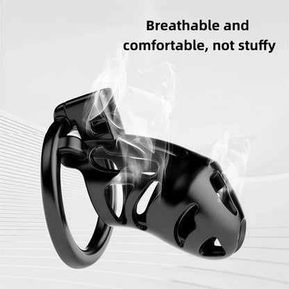 Male Chastity Cage Resin Breathable Design Secure Lock Anti Removal Discreet Device Adjustable Ring Personal Wellness Adult Toy
