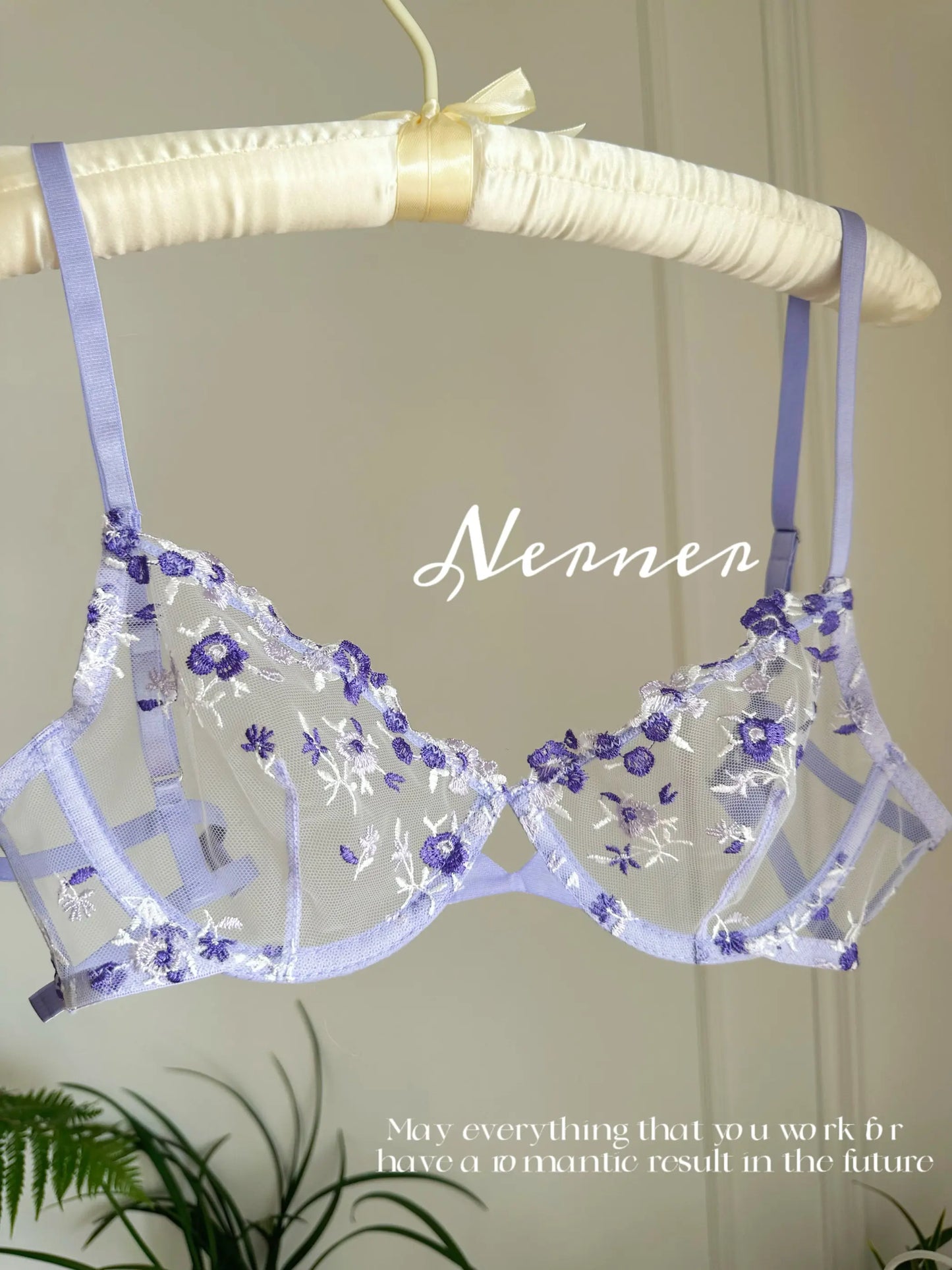 Sexy Floral Embroidery Mesh Bra Set Sweet Sheer Lace Lingerie Soft Comfort Breathable Underwear Suit Party Dating Daily Wear Bra