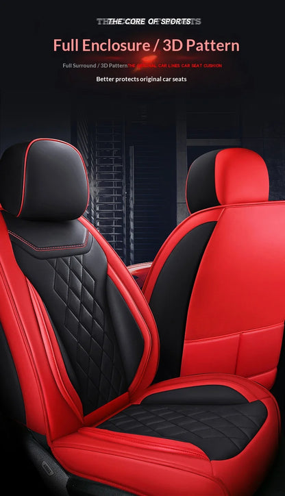 Universal Five-Seater Car Seat Covers Premium Leather Four Seasons Suitable for Most Cars SUVs Off-Road Vehicles
