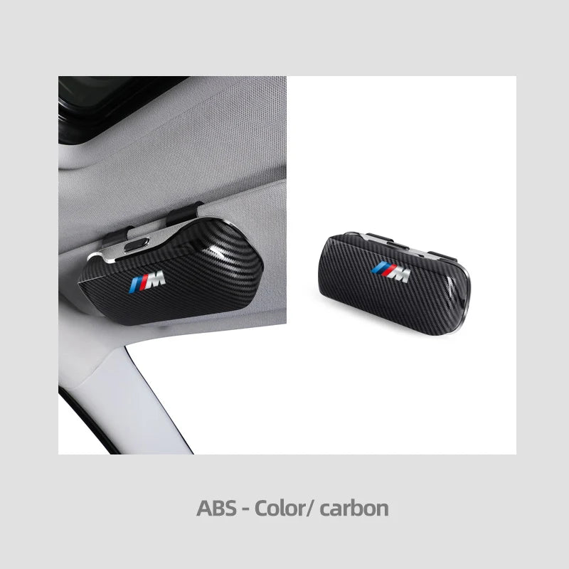 Multifunction Car Glasses Box Portable Car Sunglasses Holder Car Driving Glasses Holder Eyeglass Case Sun Visor For Model Y BMW