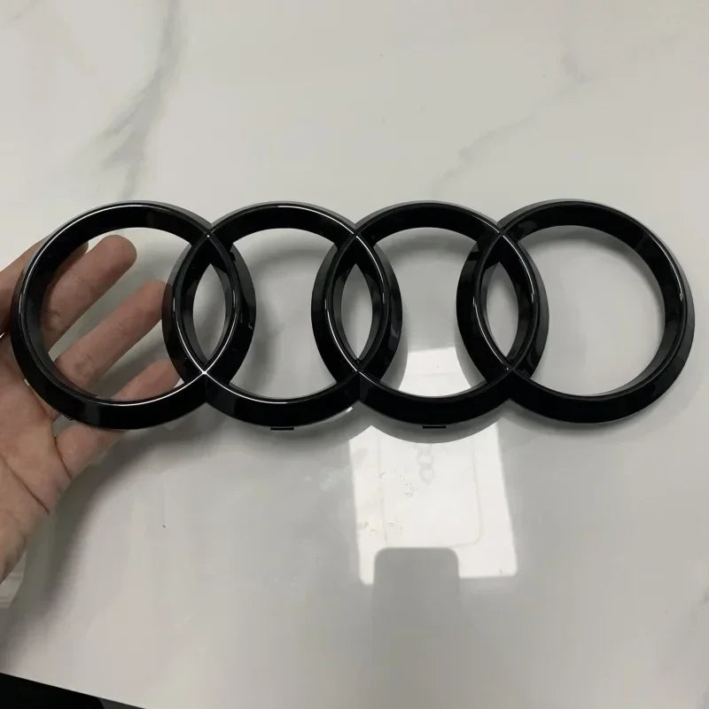 AUDI Q7 4 Ring Logo ABS Black 2010-2015 Car Hood Front Grill Rear Trunk Emblem Badge Sticker Quattro Sline Q7 Accessory refit