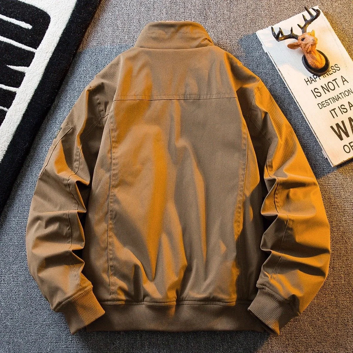 Men's Thickened Fleece Lined Flight Jacket Winter Warm Military Style Workwear Cotton Coat Outerwear Cleanfit Long Sleeve