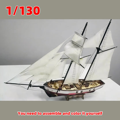 1/130 American Baltimore Schooner 2masted Schooner Harvey 1847 Line Classical Sailboat Ship Boat Galleon Wooden Scale Model Kit