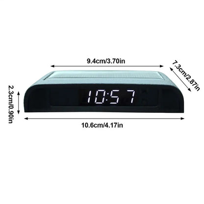 Solar Clock for Car Luminous Car Digital Clocks Vehicle Adhesive Clock Watch for Automobile Vehicles Car Interior Decoration