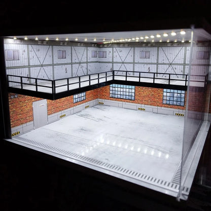 1/64 1/18 1/24 1/32 1/43 Scale Car Garage Diorama Models Set Scene LED Parking Lot Model for Matchbox Hot Wheels Collection