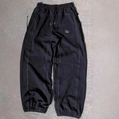 2025 New Men's Cotton Sweatpants Embroidered Three Bars Casual Style Long Pants Fashionable Sporty Trousers for Teens