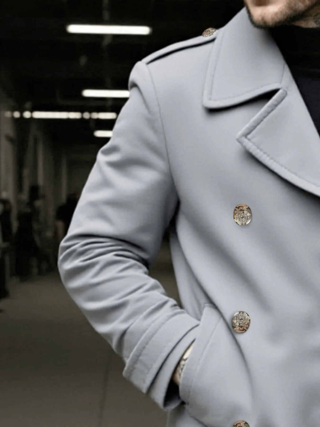 New Wool Coat Tweed Jacket Men's Windproof Wool Coat Winter Warm Fashion Street Popular Wool Coat