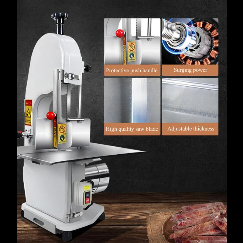 Stainless Steel Saw Bone Machine Commercial Electric Cutter Multi-function Frozen Meat Fish Ribs Slicers Cutting Machine
