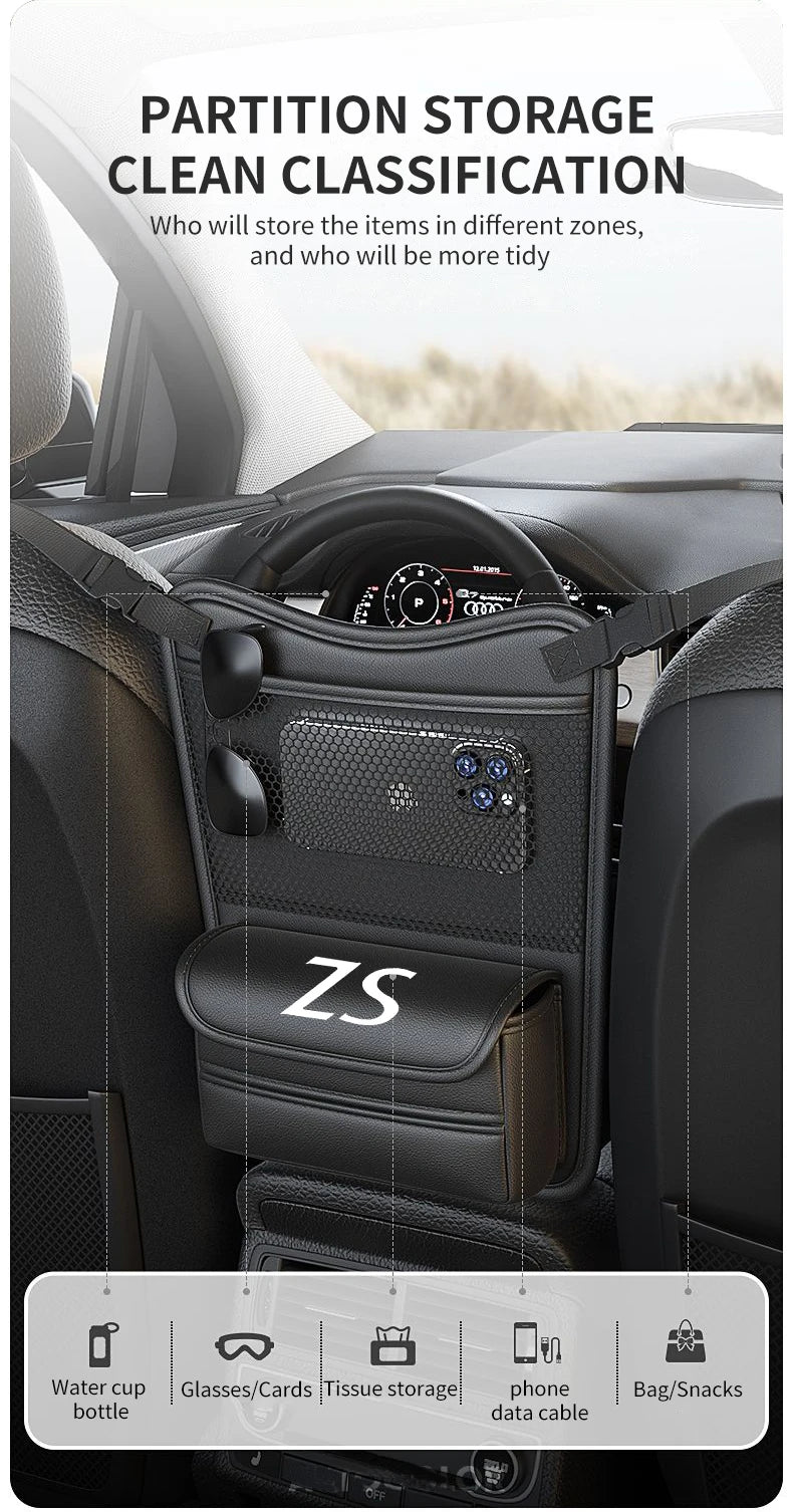 Car Organizer For MG ZS Seat Storage Box Car Hanging Storage Bag Tissue Box Car Stowing Tidying Storage Pocket