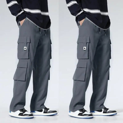 Men's Workwear Pants Straight Leg Casual Car Repair Trousers Multi-Pocket Durable Breathable Comfortable Military Green