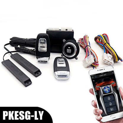 Car Smart Key Starter Alarm Bluetooth Autostart Set Auto Start Stop Push Button Keyless Entry System Skit Automotive Accessories