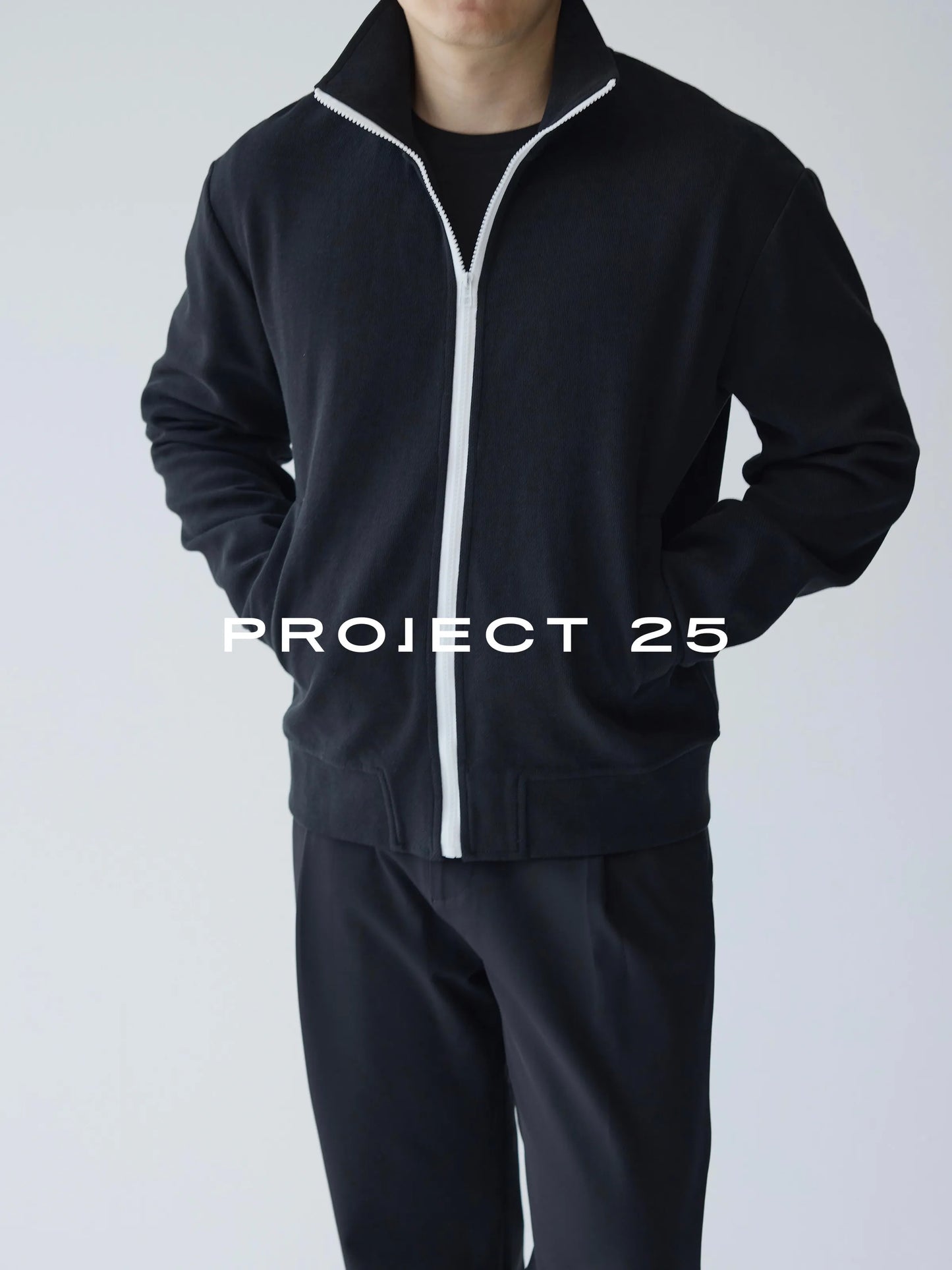 PROJECT 25 Men's Heavy Cotton Contrast Zipper Long Sleeve Mock Neck Loose Sweatshirt Basic Daily Commuting Casual Outerwear Top