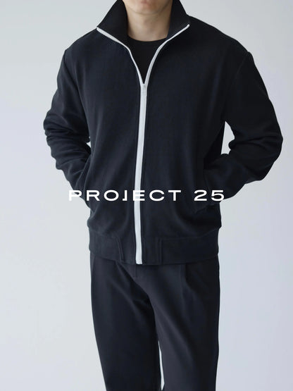 PROJECT 25 Men's Heavy Cotton Contrast Zipper Long Sleeve Mock Neck Loose Sweatshirt Basic Daily Commuting Casual Outerwear Top
