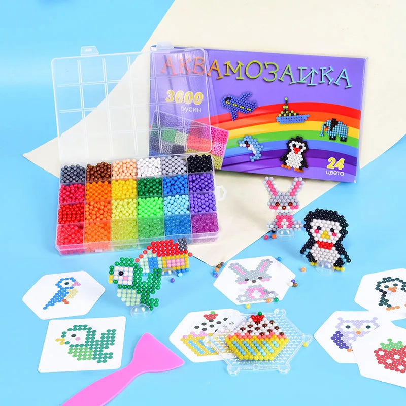 DIY Water Fuse Beads Kit, Magic Spray Beads Set for Kids, Educational Craft Toy with Accessories