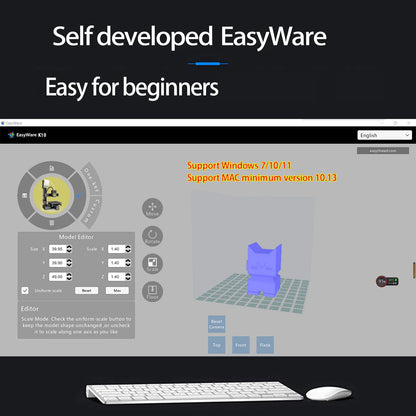 EasyThreed 3D Printer  Entry Level  Compatible with PLA TPU 1.75mm Filament  include Power Adaptor.
