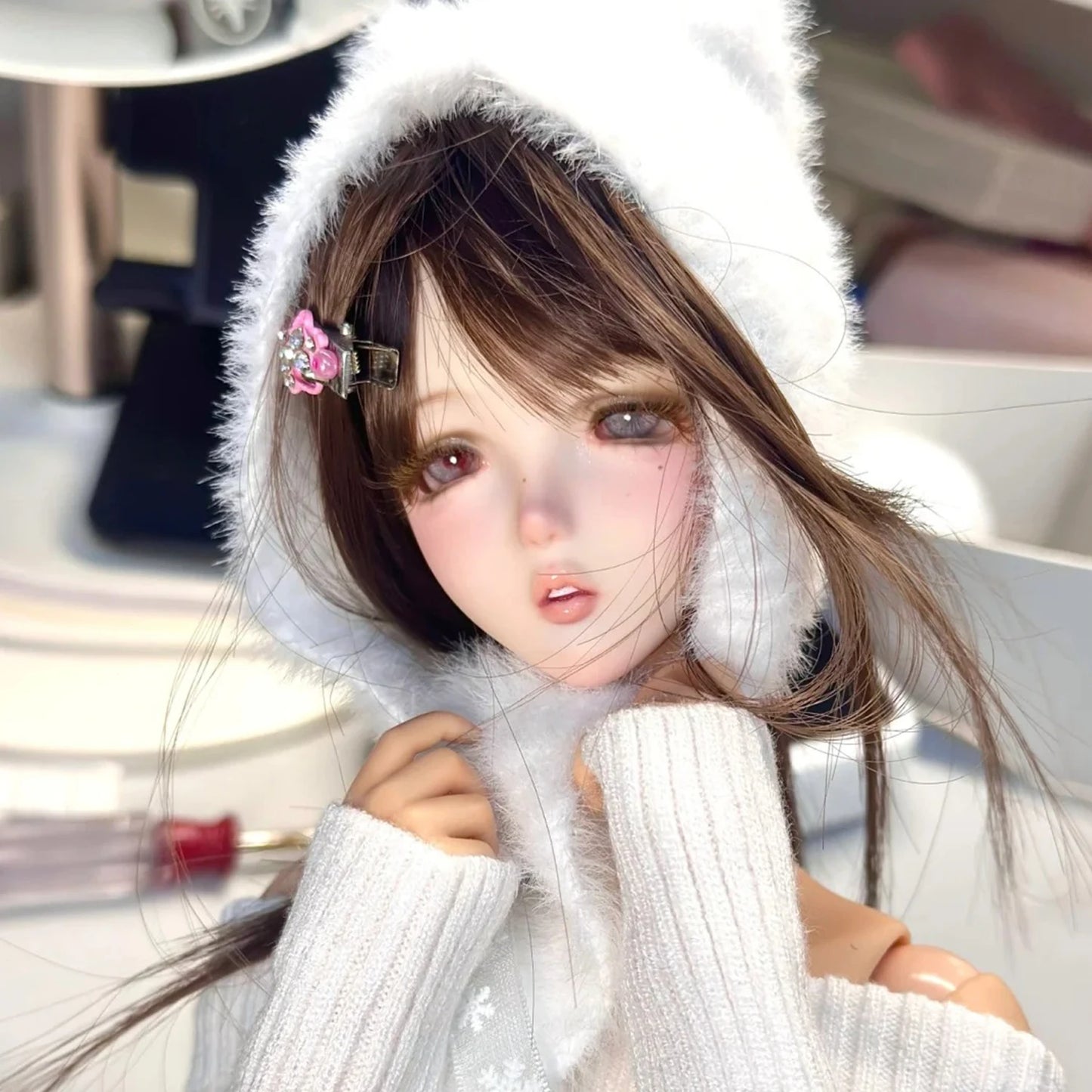 1/4 BJD Doll AP - Pre-order Soft Fairy Face with Open Mouth Busty Lip Resin Art Doll for Collector Gift