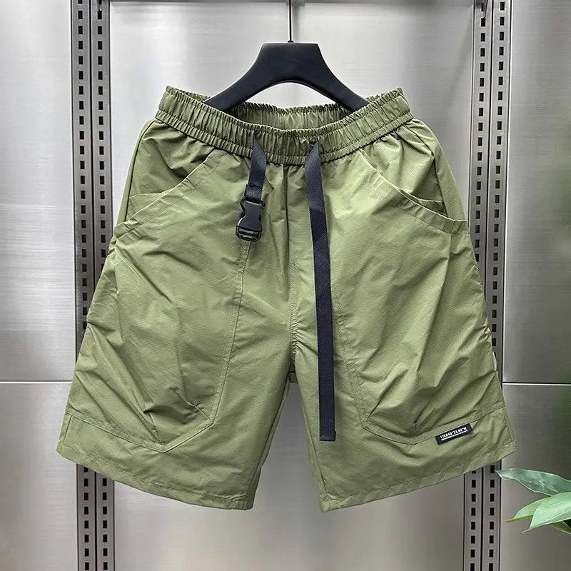 2026 Summer Men White Cargo Shorts Loose Japanese Casual Sports Shorts Daily Outdoor Street Style Short Pants for Men Asian Size