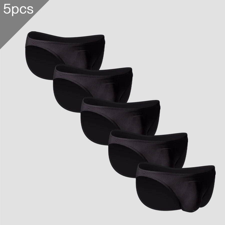 5pcs  Men's briefs U convex mode thin stretch sexy low waist tight narrow hem underpants