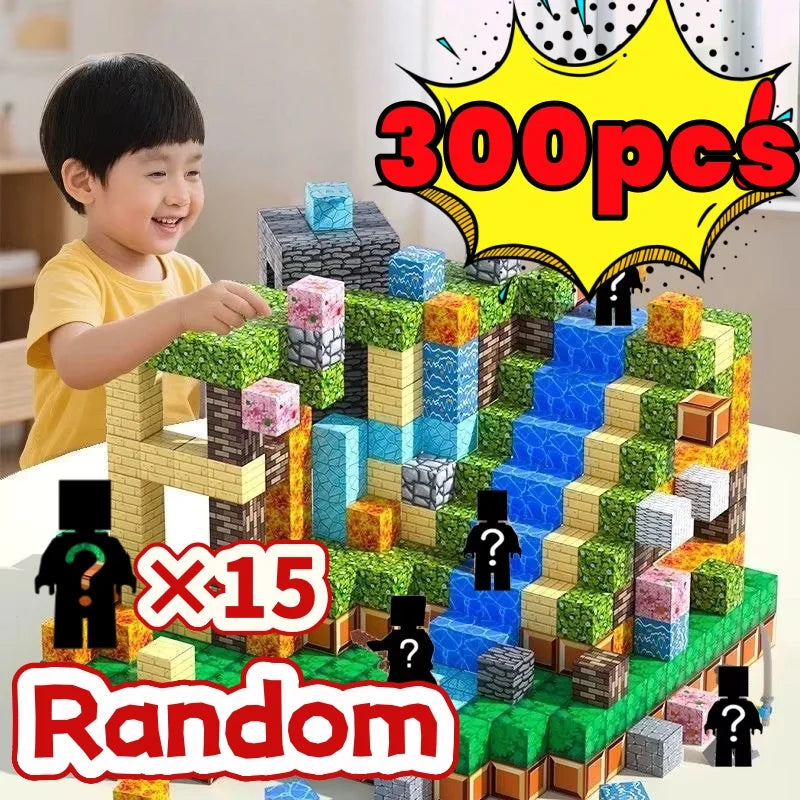 3D Magnetic Mine World Cube Building Blocks Magnet World Set Magnetic Building Blocks Pixel Cube World Model Birthday Gifts