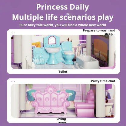 DIY Assembly Doll House Miniatures Furniture Accessories Villa Castle Model Home Decoration Girl Role Play Toy Birthday Gifts