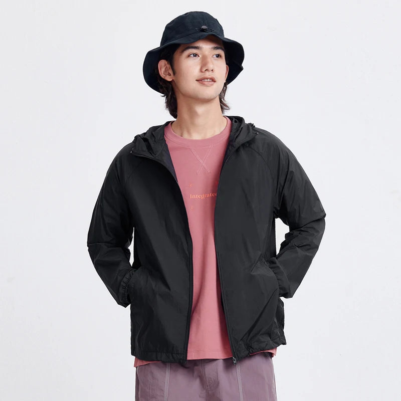 Semir Jacket Men'S Summer Foldable Storage Top Simple Casual Style Hooded Couple