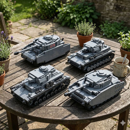 WW2 German Panzer IV Tank D F G J H Collection Building Blocks Set Military Armored Vehicle Bricks WWII PZ IV Model Toy Gift