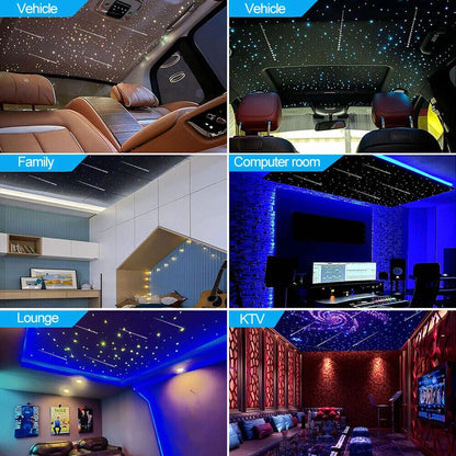 Car Starry Sky Light Auto Home Fiber Optic Lights Atmosphere Lamp Music Control Ceiling Lights RGB 12W 8 Colors Car Styling DIY