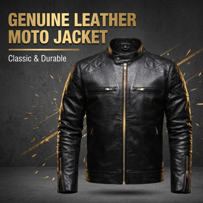 Genuine Full Real Leather Jacket Men Short Slim Fit Stand Collar Motorcycle Leather Coat Autumn Winter Plus Size Casual Fashion