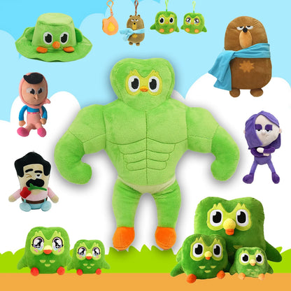 TreasuringU 2026 New Green Owl Plush Toy Kawaii Cute Bear Stuffed Dolls Cool Purple Girls Plushie Duobuff Children Birthday Gift