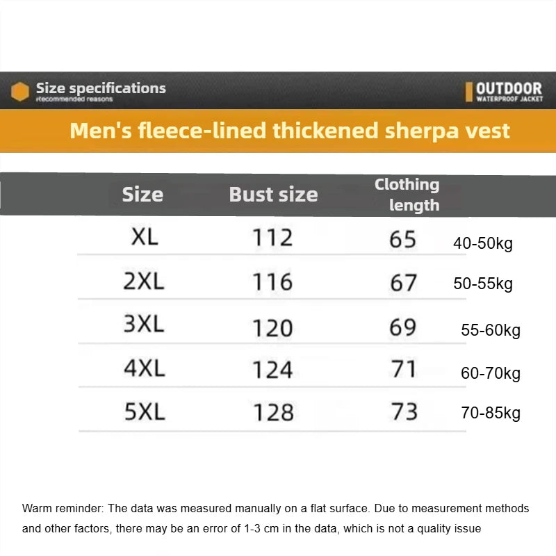 Men's Warm Vest Coat Polar Fleece Windproof Outdoor Multi Pocket Sports Sleeveless Jacket Casual Thick Letter Print Waistcoat