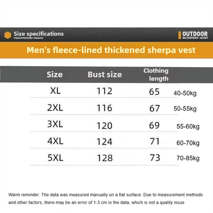 Men's Warm Vest Coat Polar Fleece Windproof Outdoor Multi Pocket Sports Sleeveless Jacket Casual Thick Letter Print Waistcoat