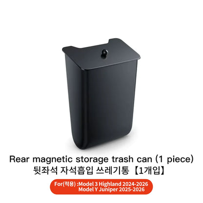 YZ For Tesla Model 3 Higland Y Juniper 2026 Rear Trash Can Storage Box With Cover Car Speical Organizer Umbrella Box Accessories