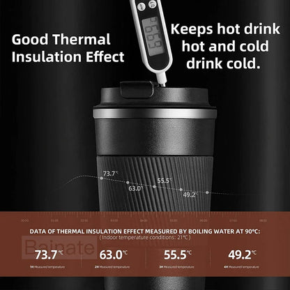 510ML Car Stainless Steel Coffee Mug with Lid Anti-Scald Drinks Cup For Audi A3 A4 B8 8P 8V B6 A5 A6 C7 Q5 B9 B7 C6 Q2 Q7 Q3 A7