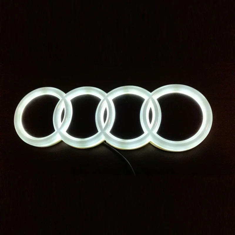 Car front grille 4D LED logo light front ring Sticker suitable for Audi A3 A4 A5 A6 A7 S3 S5 S6 S7 Q3 Q5 car supplies.