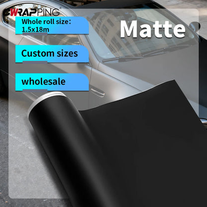 Matte Black Vinyl Wrap 1.5Mx3M/6M Car Film Covering Roof Hood Protection Film Foil Matte Black Car Sticker Vinyl for Motorcycle