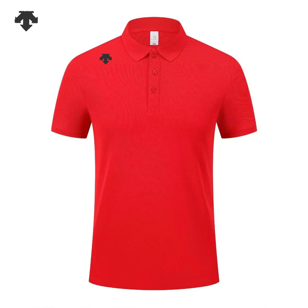 High end sports men's short sleeved brand printed polo shirt comfortable and breathable top 2026 summer new casual lapel T-shirt