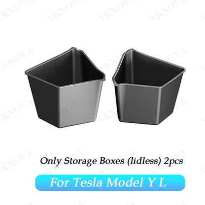 For Tesla Model YL Rear Trunk Side Storage Bucket Left Right Organizer Box Waterproof Car Cargo Storage Container AutoAccessorie